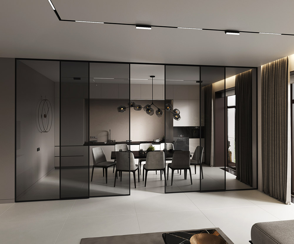 أبواب межкомнатные раздвижные AluDoors LIGHT